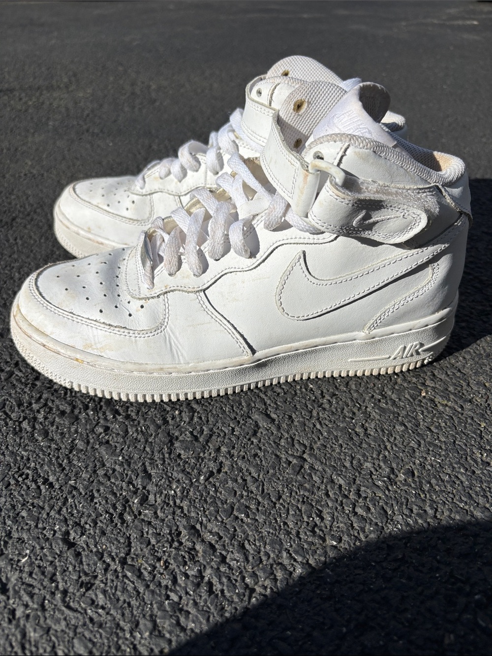 Nike White Mid-Top Leather Sneakers